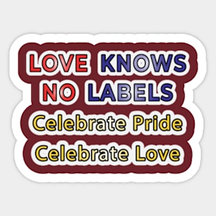 Celebrating Diversity: Embrace Unity in Colorful Typography for Pride Month Sticker